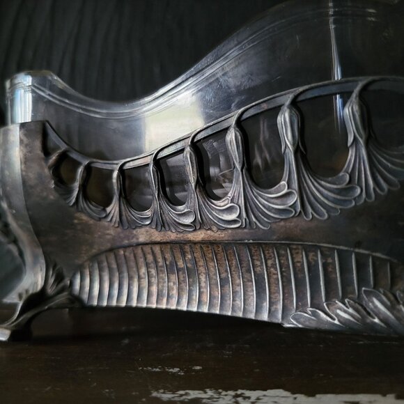 Antique Silverplate Art Nouveau Jardinière w/Glass Insert, WMF c.1900-1910 *Read - Picture 3 of 16